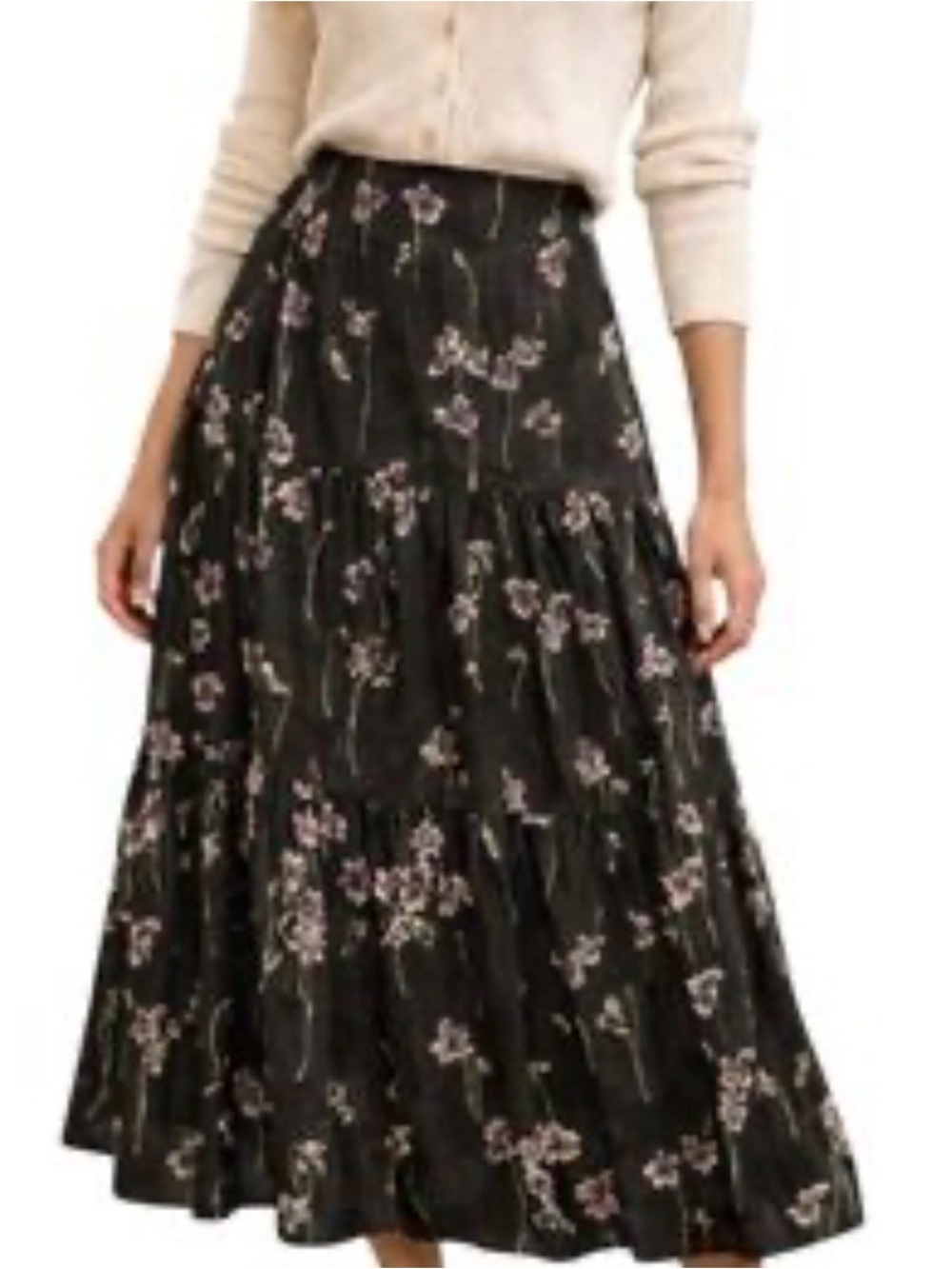 Lauren Ralph Lauren Floral-Print Tiered Design Georgette Peasant Maxi Skirt